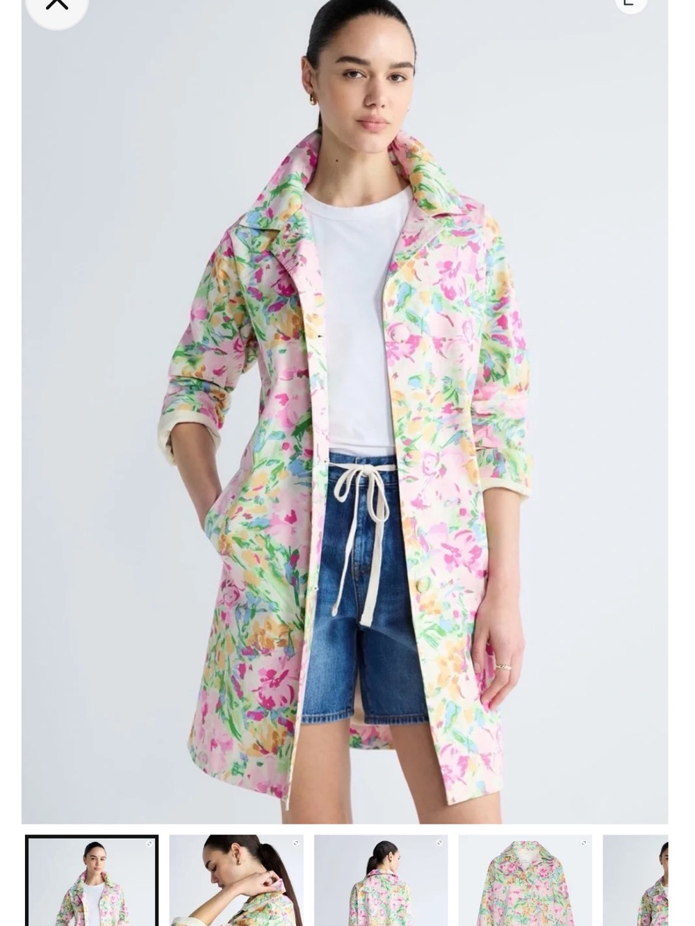 Breezy Assembly Pink Floral trench jacket